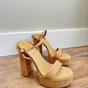 Jeffrey Campbelll Yachty woven straw platform sandals